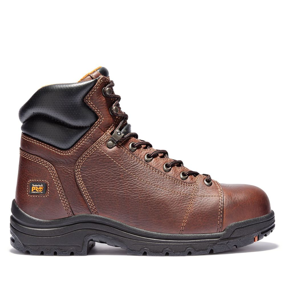 Timberland Mens Work Boots PRO® TiTAN® 6" Lace Alloy Toe - Brown - India FL2749086